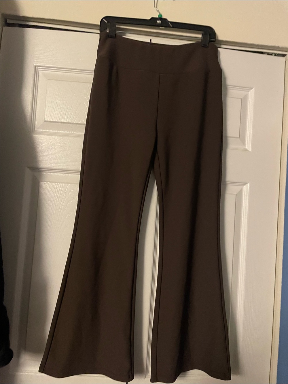 Women's High-Waist Brown Flare Pants